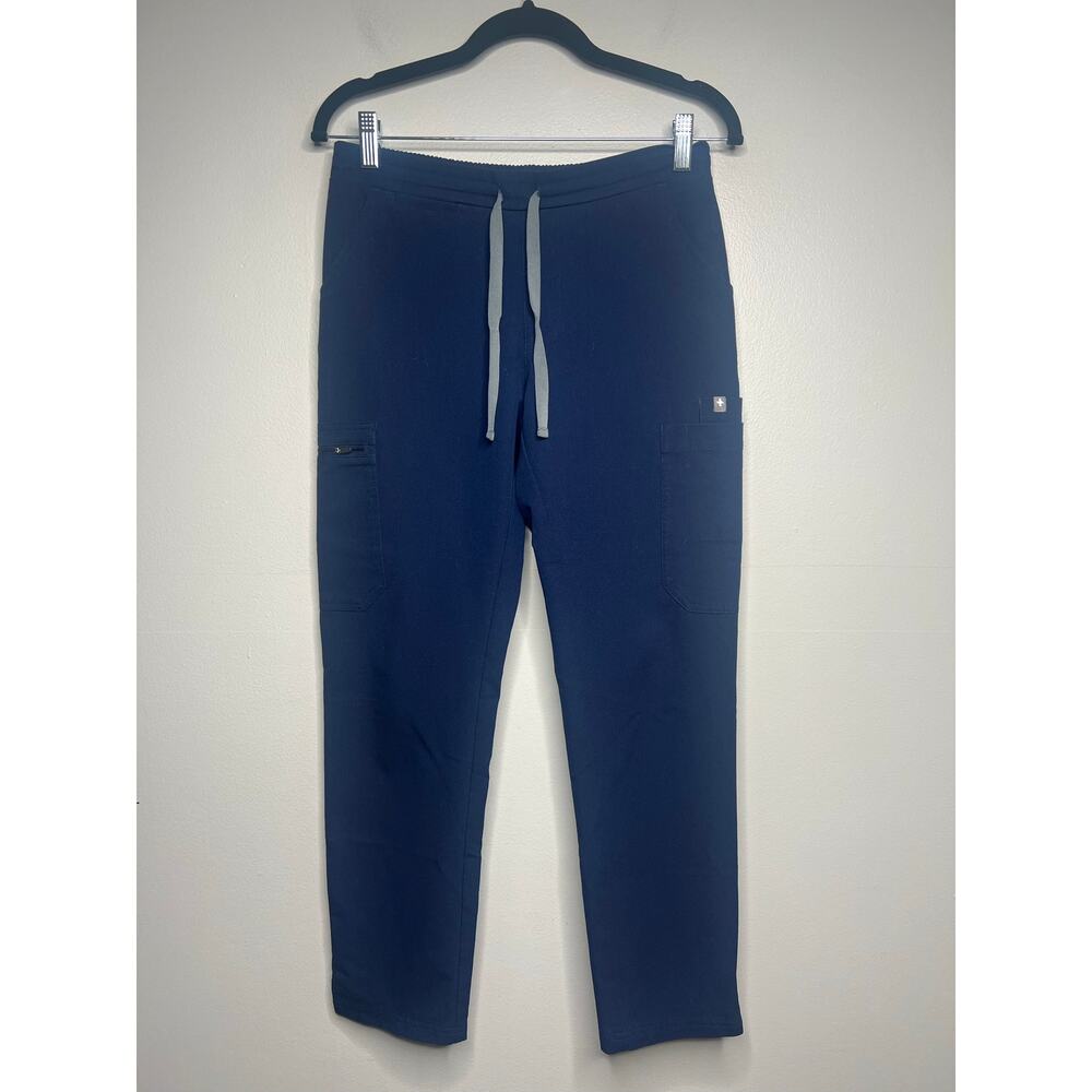 FIGS Technical Collection Navy Scrub Pants XS/P Straight Leg Cargo Zip‎ Pockets